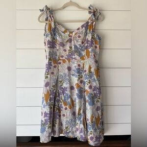 American Eagle Outfitters Pastel Floral Midi Dress! Large tall